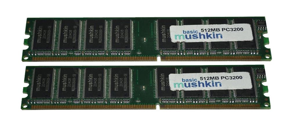 991085 Mushkin 1GB Kit (2 X 512MB) PC3200 DDR-400MHz Non-ECC Unbuffered CL3 184-Pin DIMM Memory