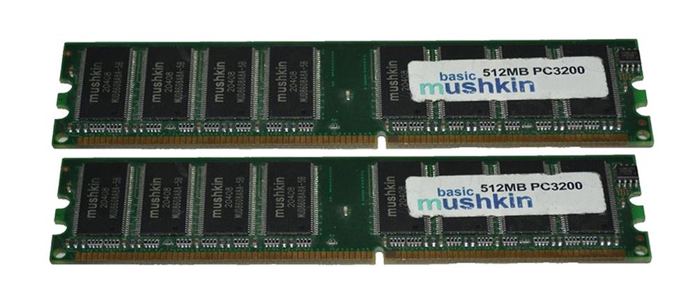 991089 Mushkin 1GB Kit (2 X 512MB) PC3200 DDR-400MHz Non-ECC Unbuffered CL3 184-Pin DIMM Memory