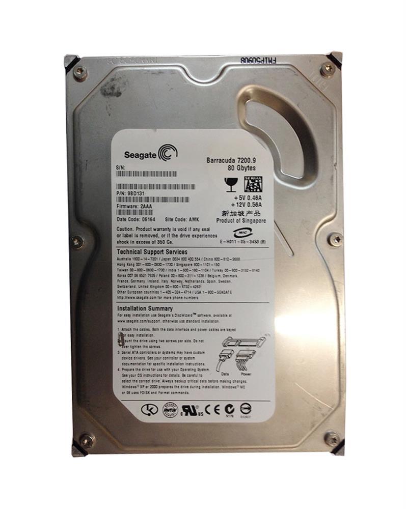 9BD131-040 Seagate Barracuda 7200.9 80GB 7200RPM SATA 3Gbps 8MB Cache 3.5-inch Internal Hard Drive