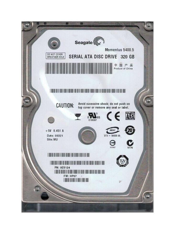 9EV134-030 Seagate Momentus 5400.5 320GB 5400RPM SATA 3Gbps 8MB Cache 2.5-inch Internal Hard Drive