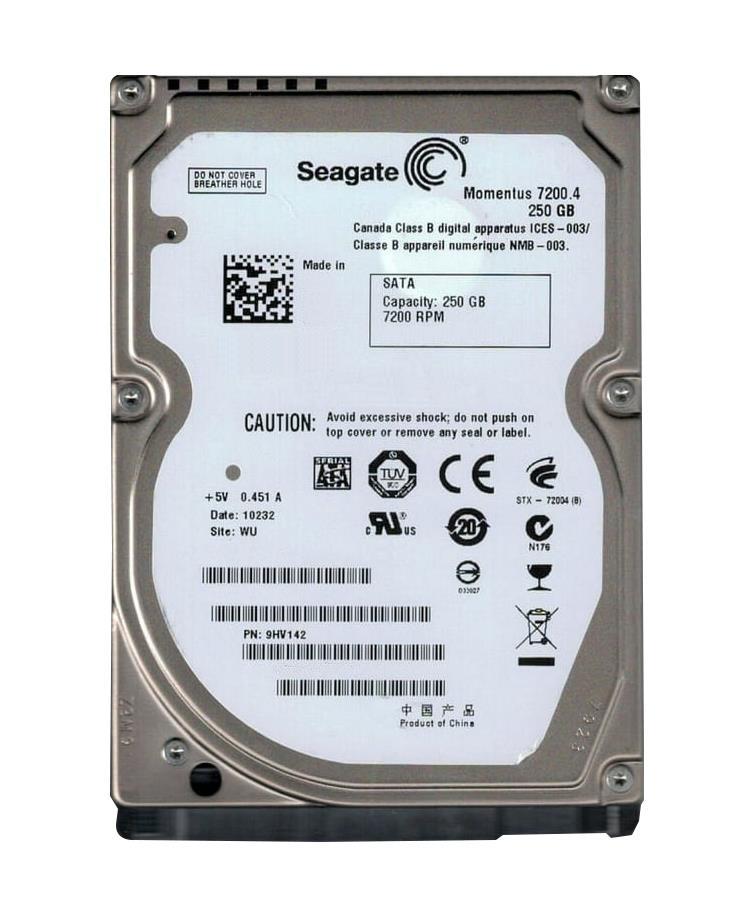 9HV142-950 Seagate Momentus 7200.4 250GB 7200RPM SATA 3Gbps 16MB Cache 2.5-inch Internal Hard Drive
