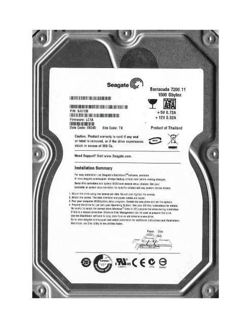 9JU138-302 Seagate Barracuda 7200.11 1.5TB 7200RPM SATA 3Gbps 32MB Cache 3.5-inch Internal Hard Drive