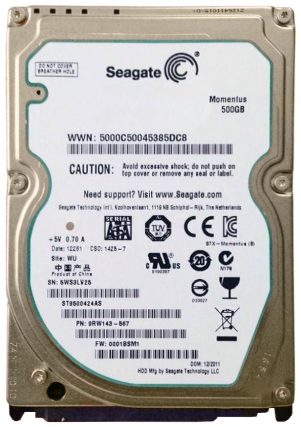 9RW143-567 Seagate Momentus 500GB 7200RPM SATA 3Gbps 16MB Cache 2.5-inch Internal Hard Drive