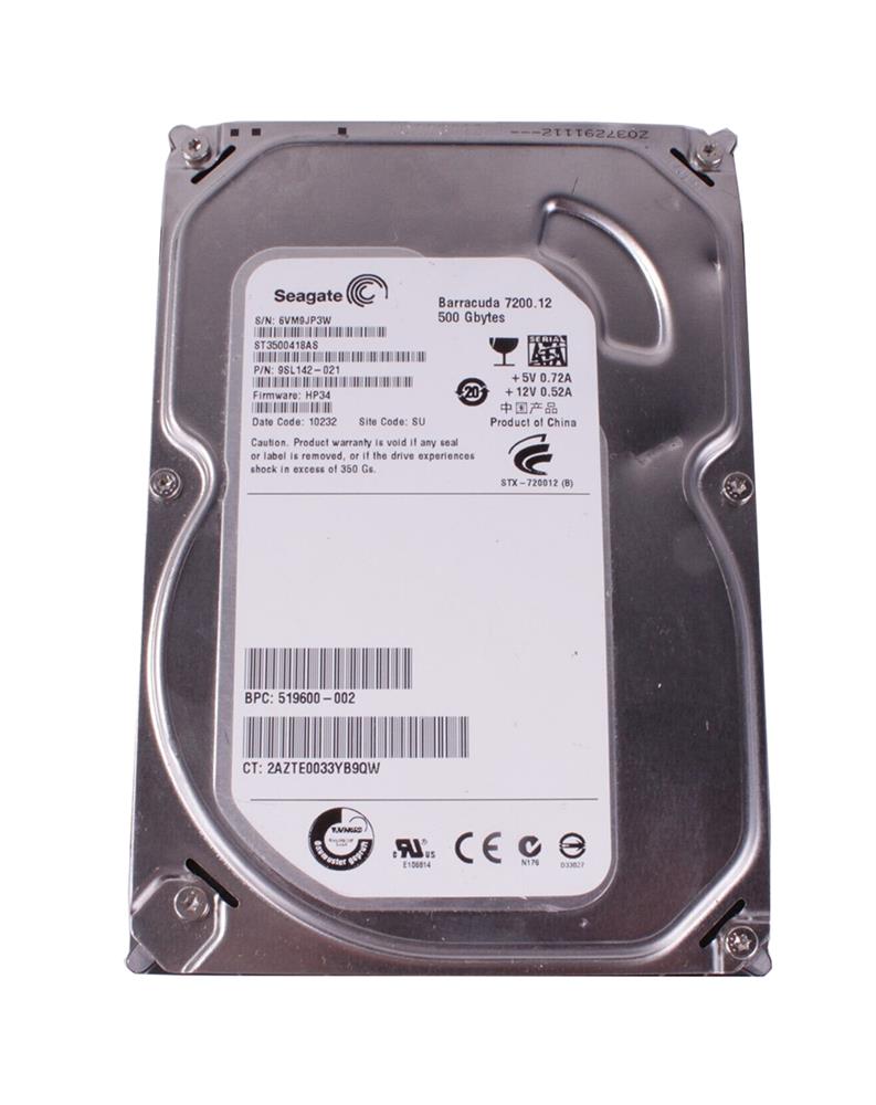 9SL142-021 Seagate Barracuda 7200.12 500GB 7200RPM SATA 3Gbps 16MB Cache 3.5-inch Internal Hard Drive