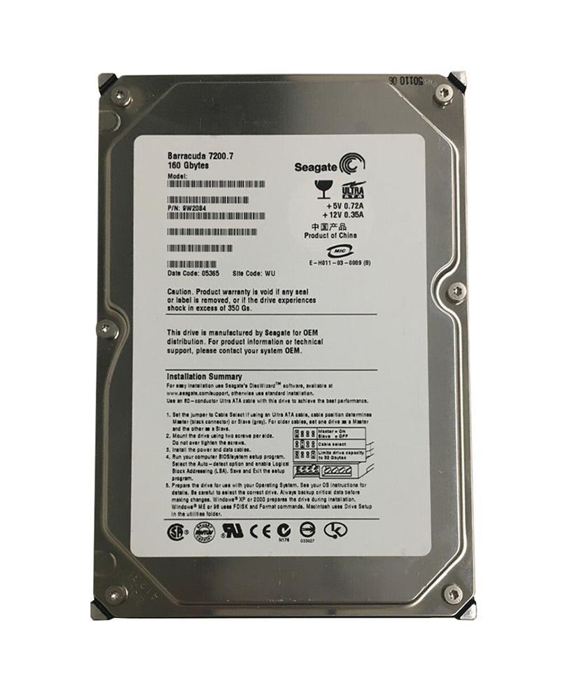 9W2084-009 Seagate Barracuda 160GB 7200RPM ATA-100 8MB Cache 3.5-inch Internal Hard Drive