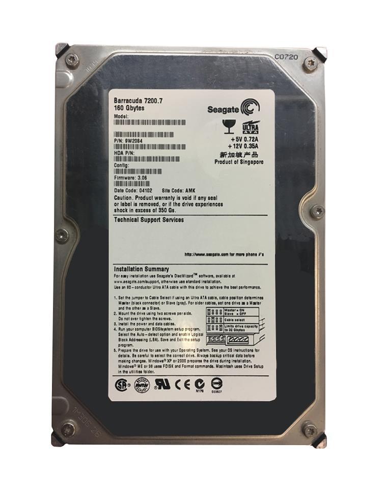9W2084-366 Seagate Barracuda 160GB 7200RPM ATA-100 8MB Cache 3.5-inch Internal Hard Drive