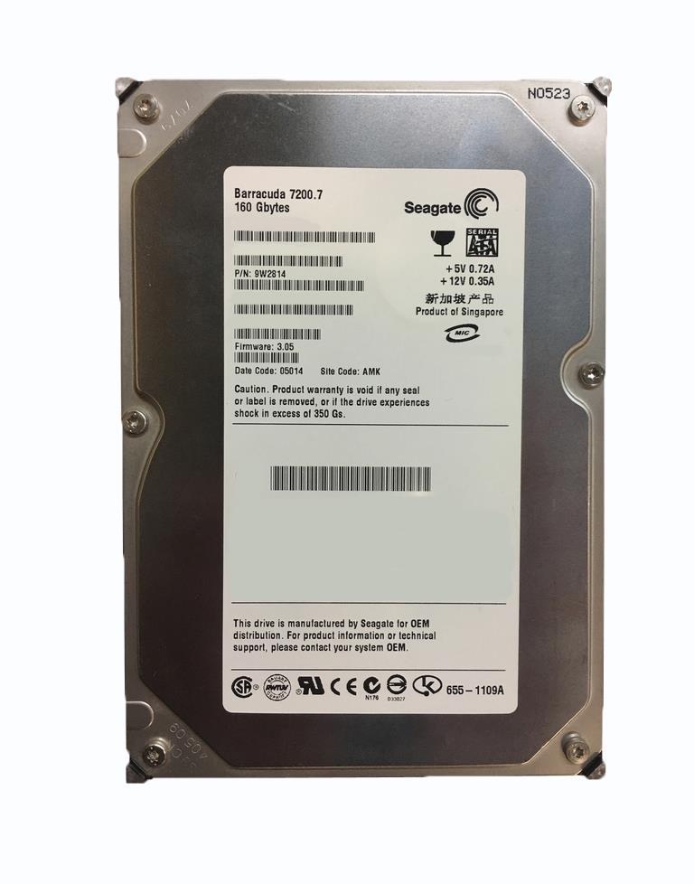 9W2814-214 Seagate Barracuda 7200.7 160GB 7200RPM SATA 1.5Gbps 8MB Cache 3.5-inch Internal Hard Drive