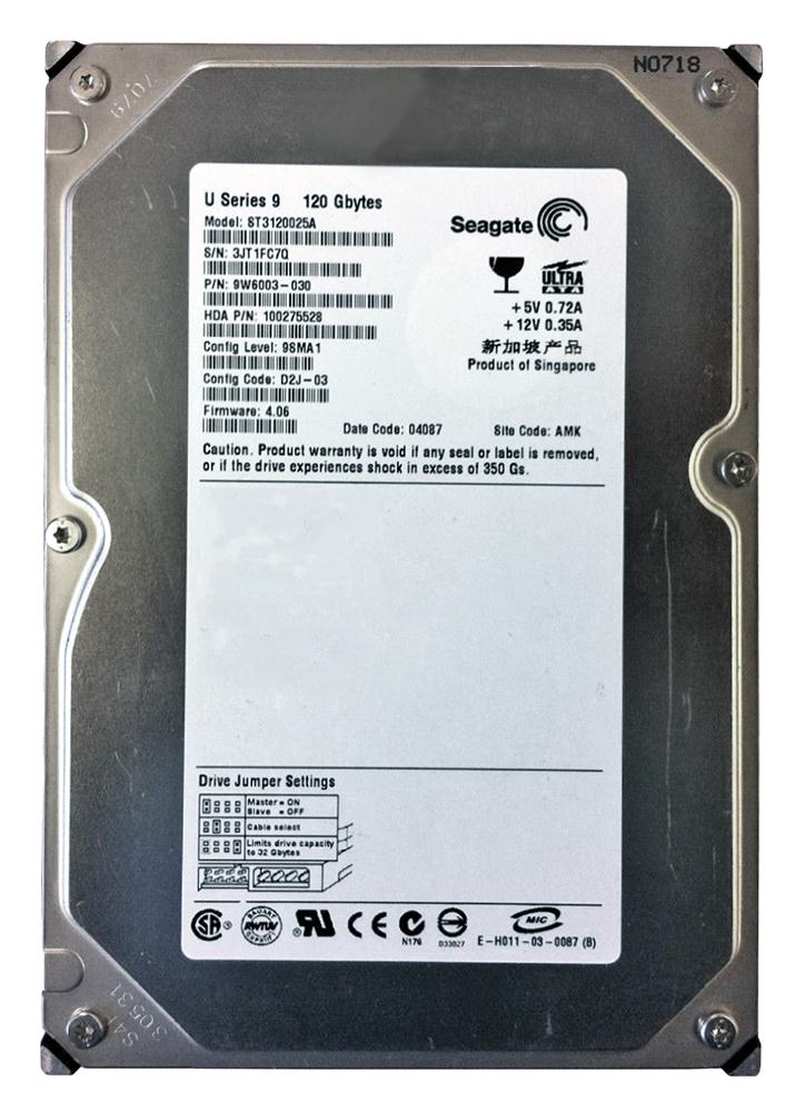 9W6003-030 Seagate U9 Series 120GB 7200RPM ATA-100 1MB Cache 3.5-inch Internal Hard Drive