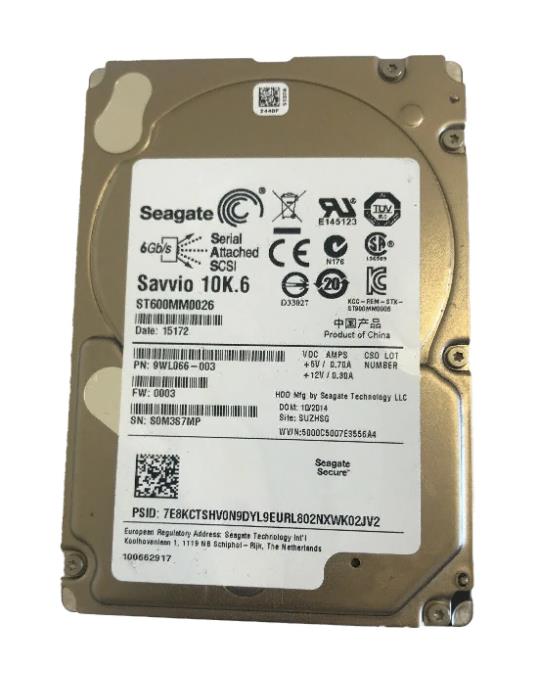 9WL066-003 Seagate Savvio 10K.6 600GB 10000RPM SAS 6Gbps 64MB Cache 2.5-inch Internal Hard Drive