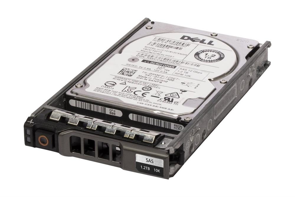 9XNF6 Dell 1.2TB 10000RPM SAS 12Gbps 128MB Cache 2.5-inch Internal Hard Drive with Tray for PowerEdge and PowerVault Servers G13