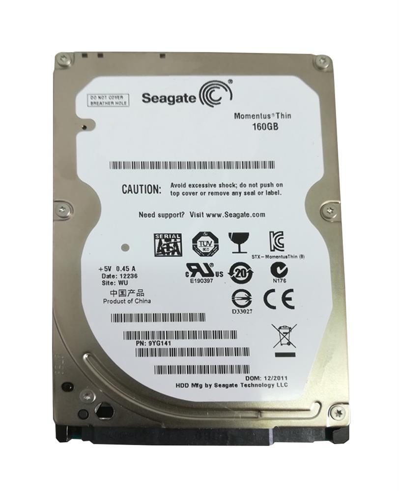9YG141-285 Seagate Momentus Thin 160GB 5400RPM SATA 3Gbps 16MB Cache 2.5-inch Internal Hard Drive
