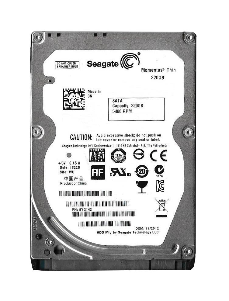 9YG142 Seagate Momentus Thin 320GB 5400RPM SATA 3Gbps 16MB Cache 2.5-inch Internal Hard Drive