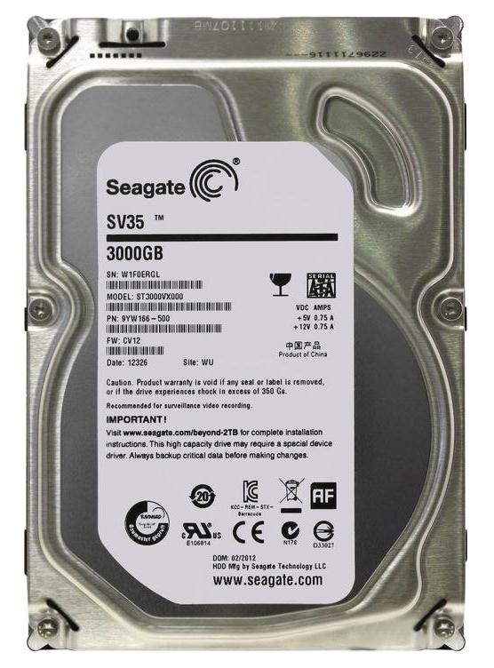 9YW166-500 Seagate SV35 Series 3TB 7200RPM SATA 6Gbps 64MB Cache 3.5-inch Internal Hard Drive