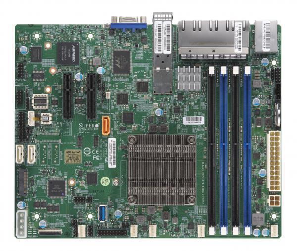 A2SDV-8C-LN10PF SuperMicro Socket FCBGA1310 System On Chipset Intel Atom C3758 Processors Support DDR4 4x DIMM 5x SATA3 6.0Gb/s Flex-ATX Motherboard (Refurbished)