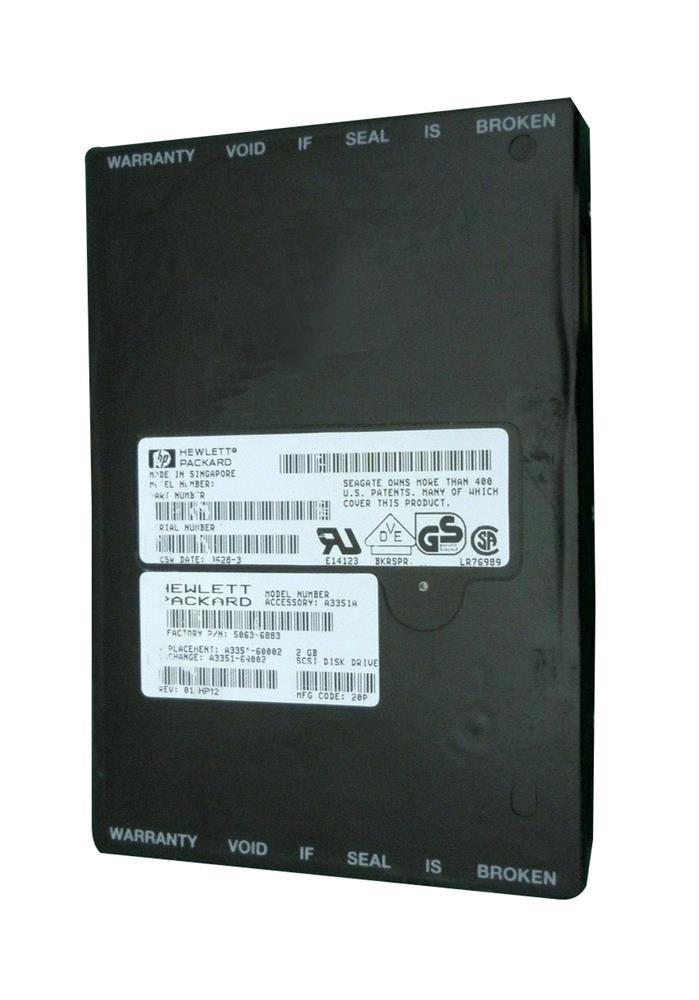 A3351-69001 HP 2.1GB 7200RPM Fast Wide SCSI 68-Pin 3.5-inch Internal Hard Drive