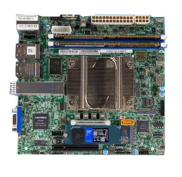 A3SPI-8C-LN6PF SuperMicro Socket FCBGA-2106 System on Chipset Intel Atom C5325 Processors Support DDR4 2x DIMM 1x SATA3 6.0Gb/s Mini-ITX Motherboard (Refurbished)