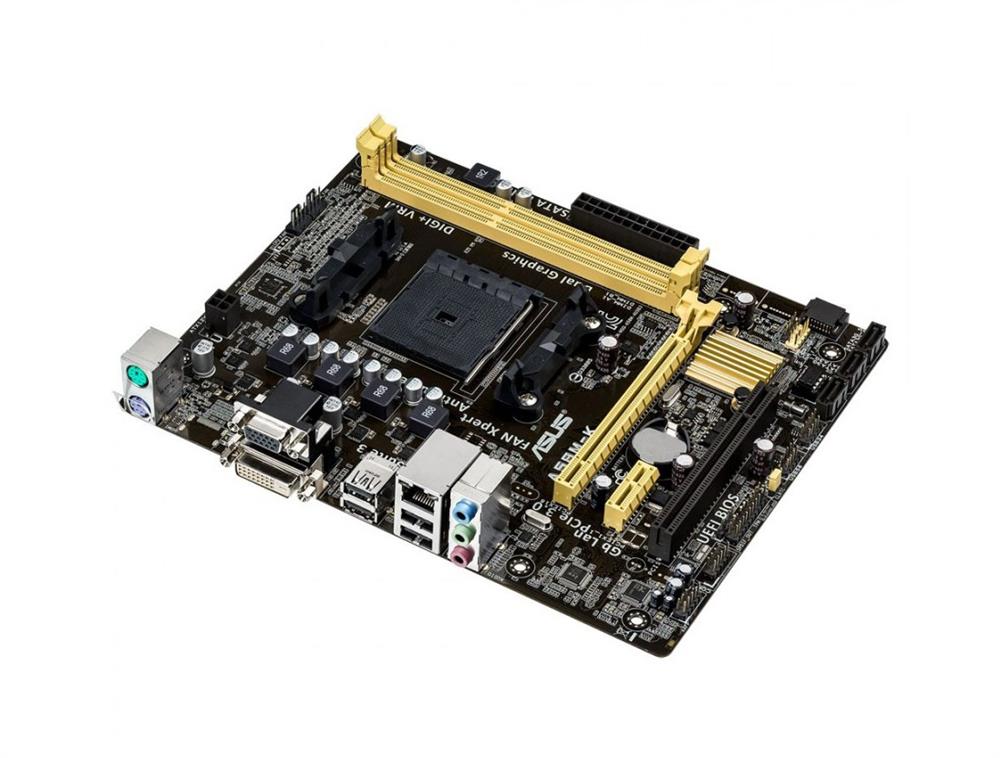 A58M-K ASUS Socket FM2+ AMD A58 FCH Chipset AMD Athlon/ A-Series Processors Support DDR3 2x DIMM 4x SATA 3.0Gb/s mATX Motherboard (Refurbished)