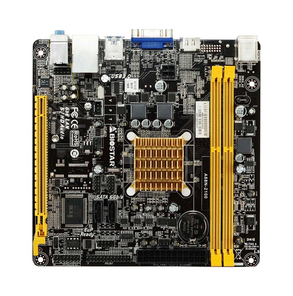 A68N-2100K Biostar APU 2X HD8210 Graphics Mini-ITX Motherboard (Refurbished)