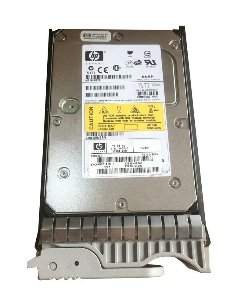 A7288-69001 HP 73GB 15000RPM Fibre Channel 2Gbps Dual Port Hot Swap 3.5-inch Internal Hard Drive for StorageWorks