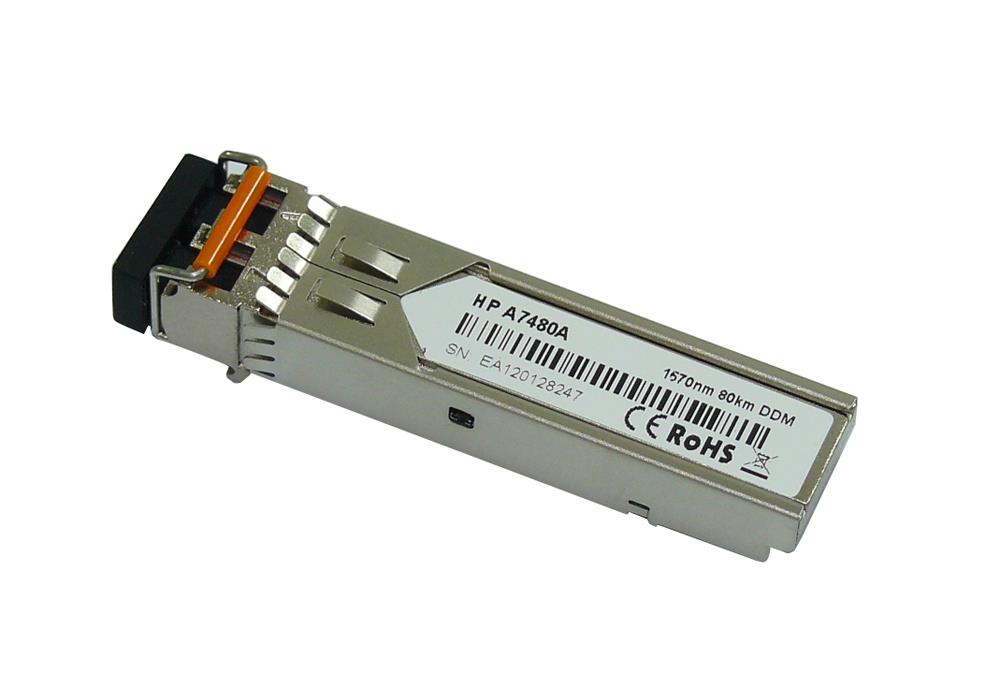 A7480A HP 1.25Gbps 1000Base-CWDM Fiber Channel Single-mode Fiber 80km  1570nm Duplex LC Connector SFP Transceiver Module