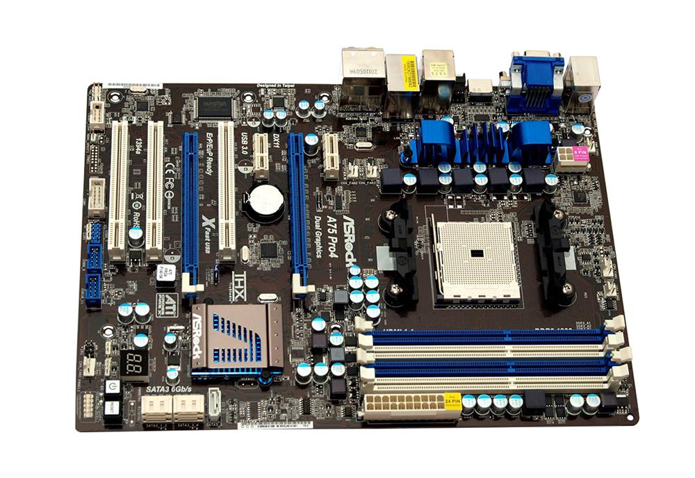 A75-PRO4 ASRock Socket FM1 AMD A75 Chipset 100W Processors Support DDR3 4x DIMM 5x SATA3 6.0Gb/s ATX Motherboard (Refurbished)