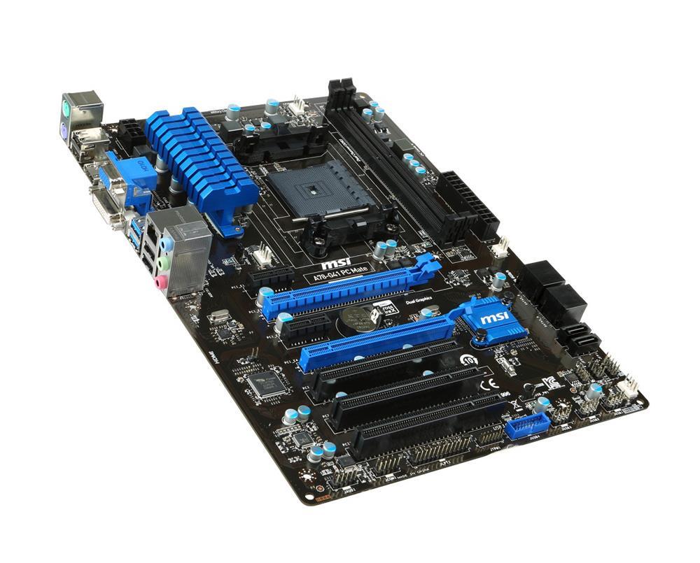 A78-G41-PC-MATE MSI A78-G41 PC Mate Socket FM2+ AMD A55 Chipset AMD Athlon/ A-Series Processors Support DDR3 2x DIMM 6x SATA3 ATX Motherboard (Refurbished)