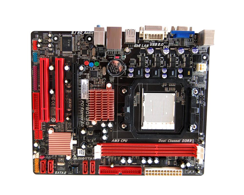 A780L3G Biostar Socket AM3 AMD 760G + SB710 Chipset AMD Phenom II X6/ AMD Phenom II X4/ AMD Phenom II X3/ AMD Phenom II X2/ AMD Athlon II X4/ AMD Athlon II X3/ AMD Athlon II X2/ AMD Sempron Processors Support DDR3 2x DIMM 4x SATA2 3.0Gb/s Micro-ATX Motherboard (Refurbished)