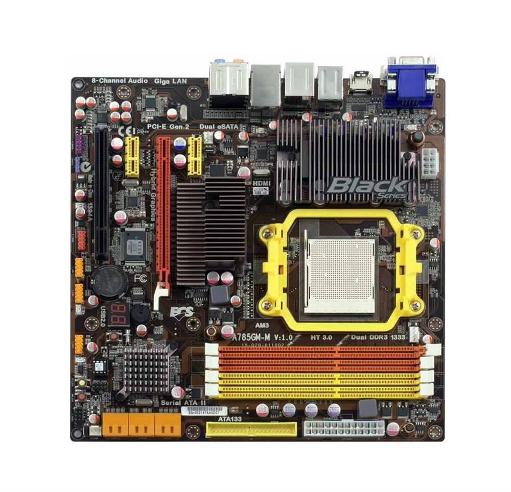 A785GM-AD3 ECS Socket AM3 AMD 785G + SB710 Chipset AMD Phenom II X6/ AMD Phenom II Processors Support DDR3 4x DIMM 5x SATA 3.0Gb/s ATX Motherboard (Refurbished)