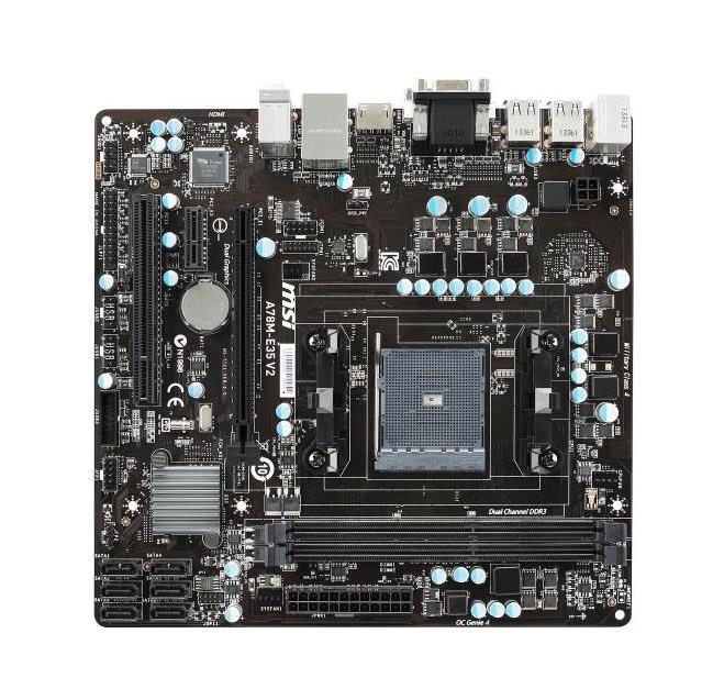 A78M-E35 V2 MSI Socket FM2+ AMD A78 Chipset AMD A-Series/ Athlon Processors Support DDR3 2x DIMM 6x SATA 6.0Gb/s Micro-ATX Motherboard (Refurbished)