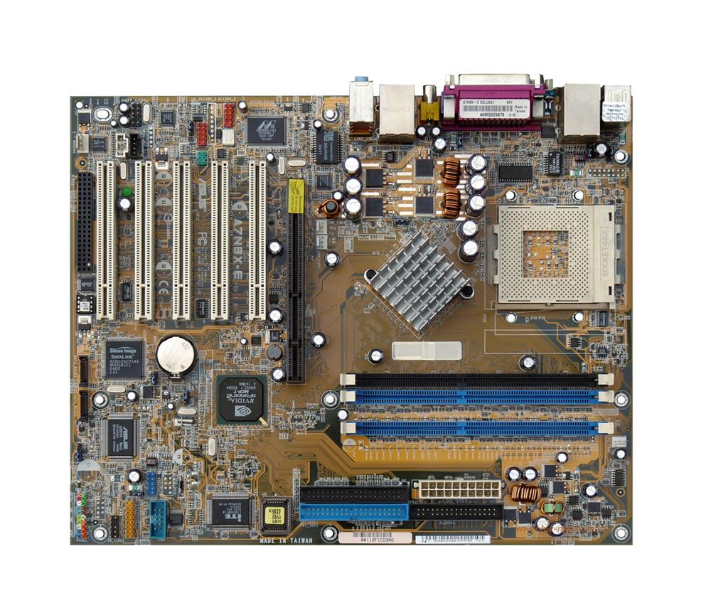 A7N8X-E ASUS Deluxe Socket A Nvidia nForce2 Ultra 400 Chipset AMD Athlon/ AMD Duron/ AMD Athlon XP Processors Support DDR 3x DIMM 2x SATA 1.50Gb/s ATX Motherboard (Refurbished)