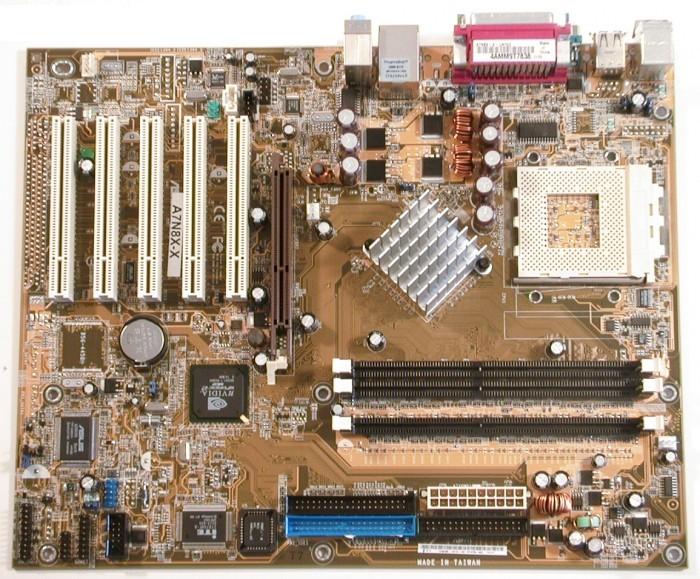 A7N8X-X ASUS Socket A Nvidia nForce2 400 Chipset AMD Athlon/ AMD Duron/ AMD Athlon XP Processors Support DDR 3x DIMM 2x ATA-133 ATX Motherboard (Refurbished)