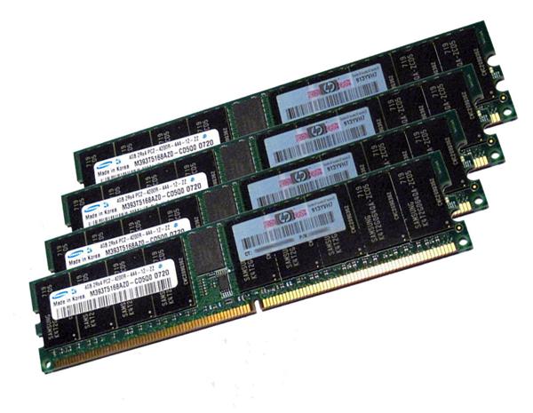 AB566A HP 16GB Kit (4 X 4GB) PC2-4200 DDR2-533MHz ECC Registered CL4 240-Pin DIMM Single Rank Memory for Integrity RX3600/RX6600 Server