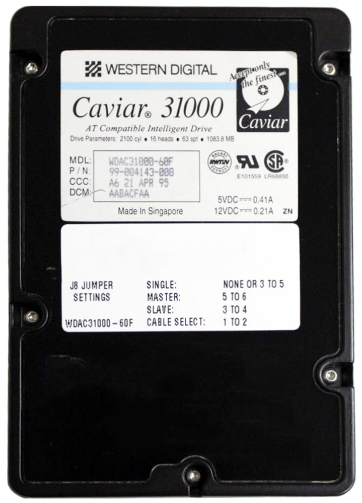 AC31000 Western Digital Caviar 1GB 4495RPM ATA/IDE 128KB Cache 3.5-inch Internal Hard Drive