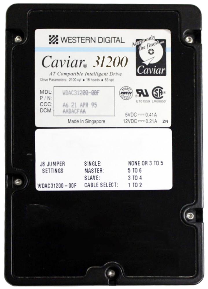 AC31200 Western Digital Caviar 1.2GB 4500RPM ATA/IDE 64KB Cache 3.5-inch Internal Hard Drive