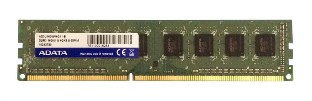 AD3U1600W4G11-B ADATA 4GB PC3-12800 DDR3-1600MHz non-ECC Unbuffered CL11 240-Pin DIMM Memory Module