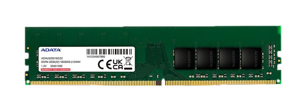 AD4U320016G22-BGN ADATA 16GB PC4-25600 DDR4-3200MHz non-ECC Unbuffered CL22 288-Pin DIMM 1.2V Dual Rank Memory Module