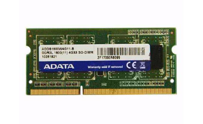 ADDS1600W4G11-B ADATA Premier 4GB PC3-12800 DDR3-1600MHz non-ECC Unbuffered CL11 204-Pin SoDimm 1.35V Low Voltage Single Rank Memory Module