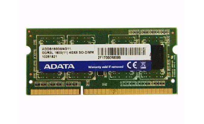 ADDS1600W4G11-BMIE ADATA 4GB PC3-12800 DDR3-1600MHz non-ECC Unbuffered CL11 204-Pin SoDimm 1.35V Low Voltage Memory Module