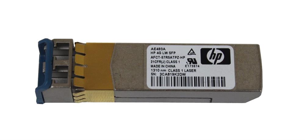 AE493AB HP B-Series 4Gbps Single-mode Fiber Long Wave 10km 1310nm LC Connector SFP (mini-GBIC) Transceiver Module for Brocade SAN Switch