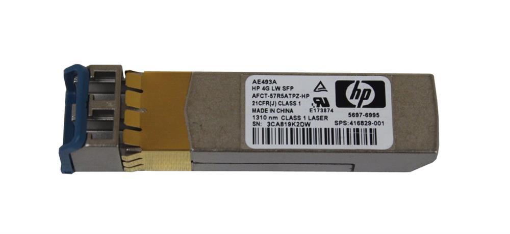 AE493ANR HP B-Series 4Gbps Single-mode Fiber Long Wave 10km 1310nm LC Connector SFP (mini-GBIC) Transceiver Module for Brocade SAN Switch