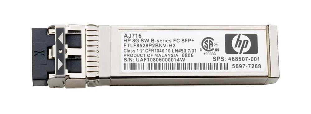 AJ716-63003 HP B-Series AJ716A 8Gbps Short Wave Fibre Channel Multi-mode Fiber 300m 850nm Duplex LC Connector SFP+ Transceiver Module
