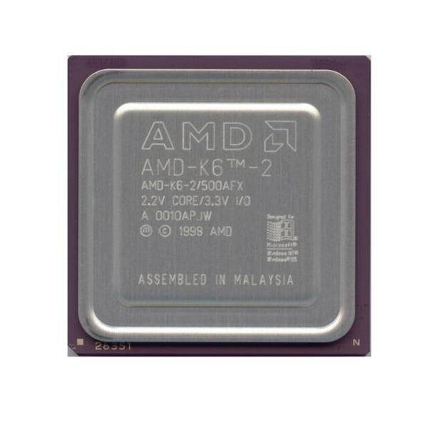 AMDSLK6-2500 AMD K6-2 500MHz 100MHz FSB 32KB L1 Cache Socket 7 Processor