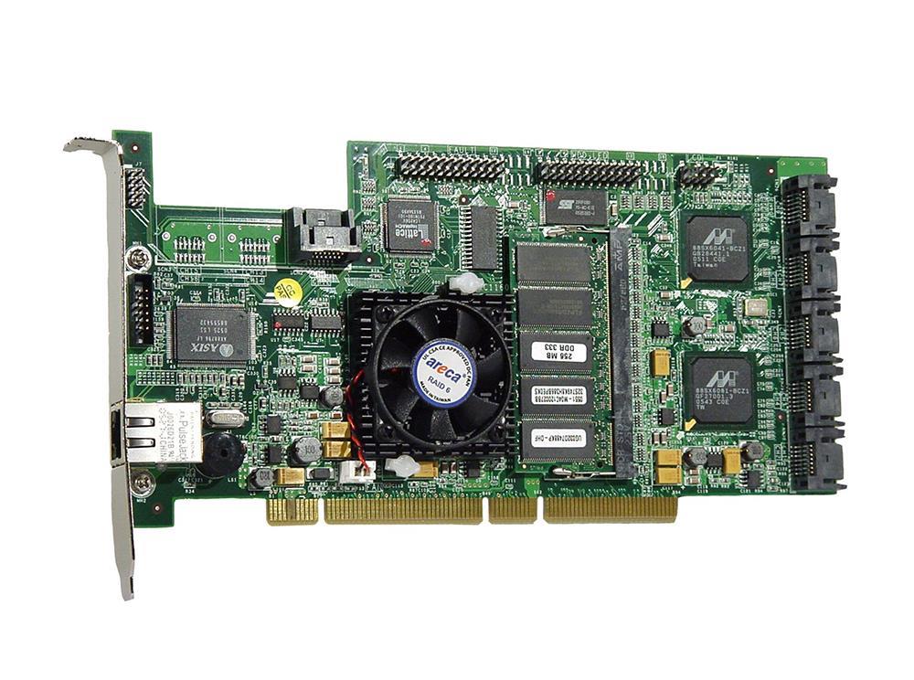 ARC-1130 Areca 12-Port PCI-X 64-Bit 133MHz SATA ll RAID Controller Card 1-SoDIMM Slot with 256MB Cache Memory