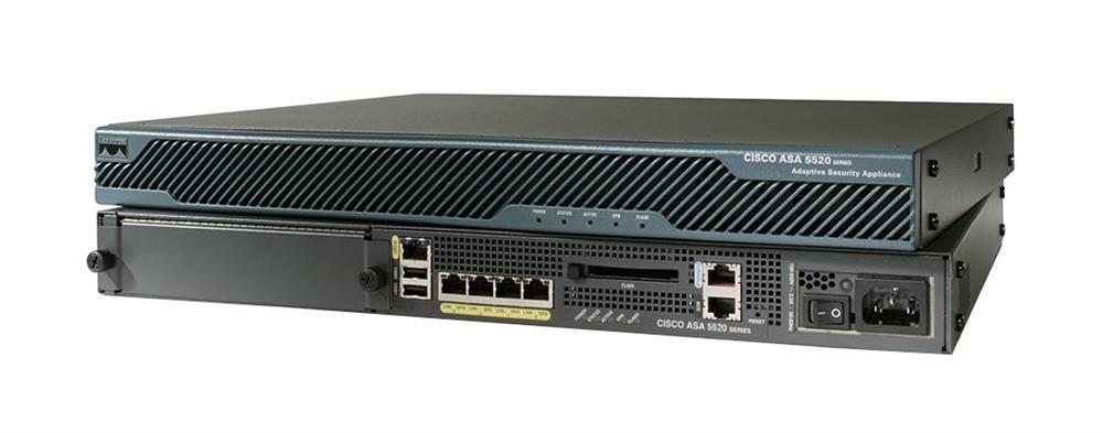 ASA5520-BUN-K9 Cisco ASA 5520 Security Appliance With SW 300 VPN Peers 4GE+1FE 3DES/AES (Refurbished)