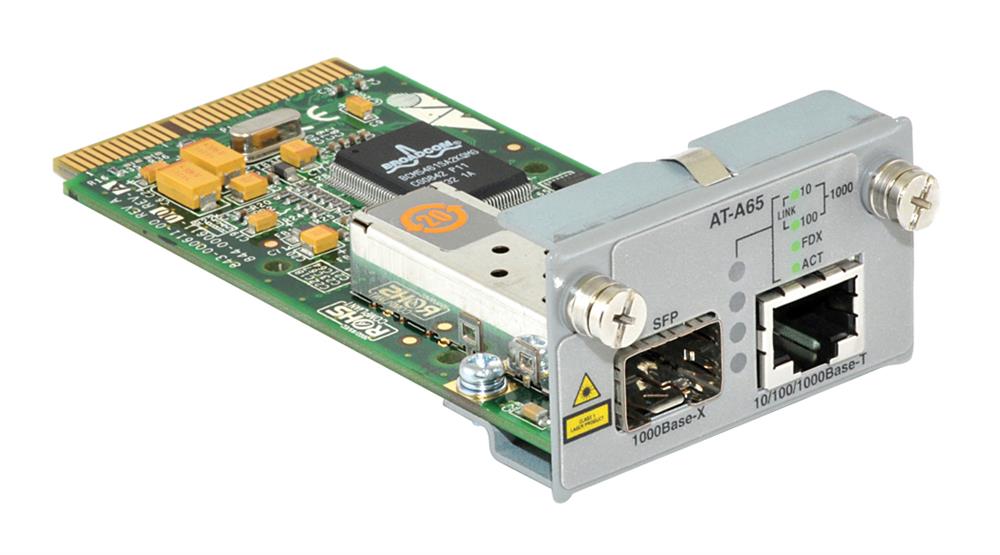 AT-A65 Allied Telesis Uplink Module 1 x 10/100/1000Base-T Uplink 1 x SFP (mini-GBIC)