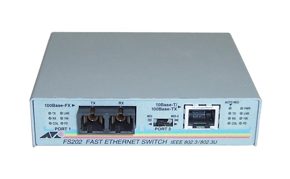 AT-FS202-30 Allied Telesis 2-Port Fast Ethernet Switch 10/100tx to 100FX (SC) (Refurbished)