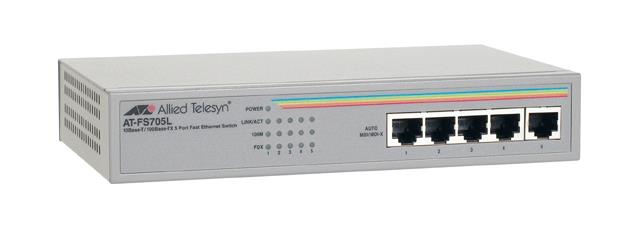 AT-FS705L-60 Allied Telesis 5-Port 10/100Mbps Unmanaged Switch (Refurbished)