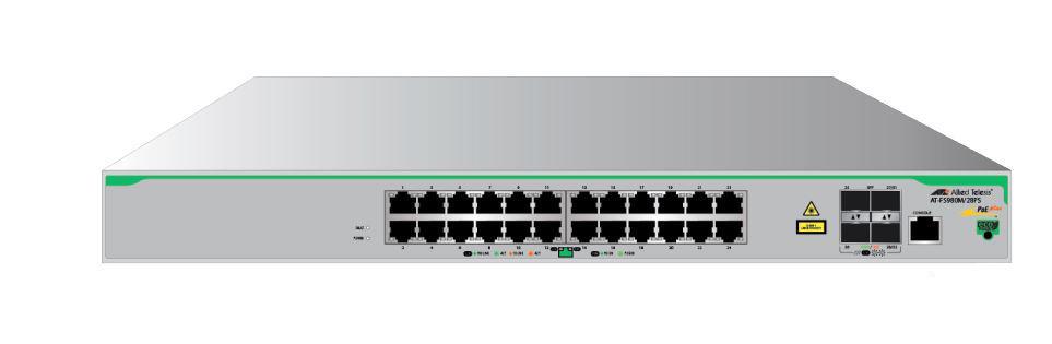 AT-FS980M/28PS-20 Allied Telesis CentreCOM FS980M Series 24 x Ports 10/100Base-TX PoE+ + 4 x Ports... (Refurbished)