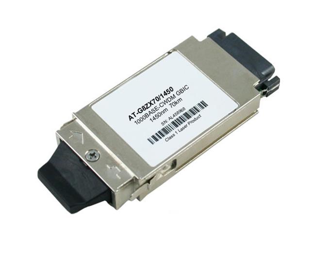 AT-G8ZX70/1450 Allied Telesis 1Gbps 1000Base-CWDM Single-mode Fiber 70km 1450nm SC Connector GBIC Transceiver Module