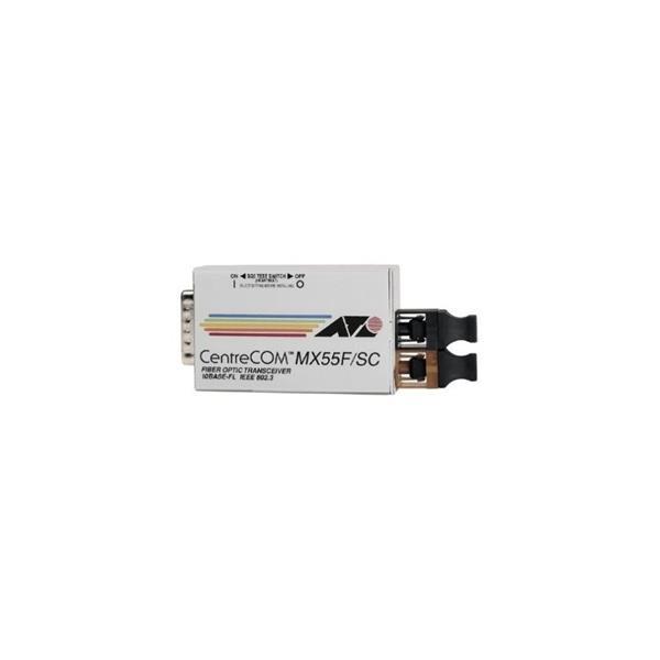 AT-MX55F-SC-05 Allied Telesis 10Mbps 10Base-FL Multi-Mode Fibre 1.2m 1x SC Connector AUI Transceiver Module